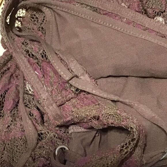 Free People Brown Purple Floral Lace Dress XS - Picture 6 of 10